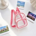 thumbnail image 4 of Lovely Pink Transparent Pvc Mini Backpack With Cute Style, Fashionable See-Through Daypack for Daily Outfit Matching, Casual Activities and Organizing Tiny Personal Stuff, Pink, 4 of 5