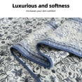 thumbnail image 6 of PANGUSHAN 100% Cotton King Quilt Set, Floral King Size Quilt Bedding Set Bedspreads, Reversible Botanical Patterns Quilted Lightweight Comforter, Blue/White/Gray Bed Spread for King Bed, 6 of 12