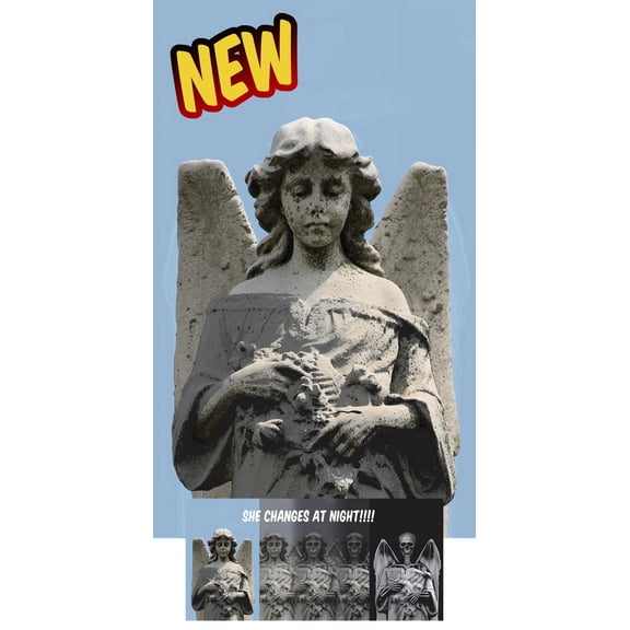 WOWindow Posters Angel to Demon Changing Halloween Window Decoration 34.5"x60" Backlit Poster