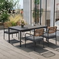 thumbnail image 4 of Patio Dining Chairs Set of 6, Wicker Outdoor Chairs for All Weather, Rattan Dining Chairs with Removable Cushions for Deck, Garden or Indoor Use, Grey, 4 of 8