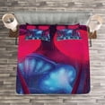 thumbnail image 3 of Ambesonne Forest Quilted Bedspread Set 3 Pcs, Mushrooms Vibrant Colors, King Size, Blue Red, 3 of 3