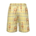 thumbnail image 3 of Men's Pajama Shorts Bottoms with Pockets Soft Lightweight Lounge Sleep Wear Cute Camel on Plaid, 3 of 6