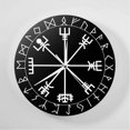thumbnail image 3 of Norse Rune Compass Unique Quartz Wall Clock Vikings Vegvisir Symbol Runes Acrylic Vegvisir Compass Clock, 3 of 7