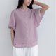 thumbnail image 5 of Camisas de Manga Corta para las Mujeres Casual, Botón de Cuello en V de la Moda de Verano, Top Suelto/Camisa Casual, 5 of 8