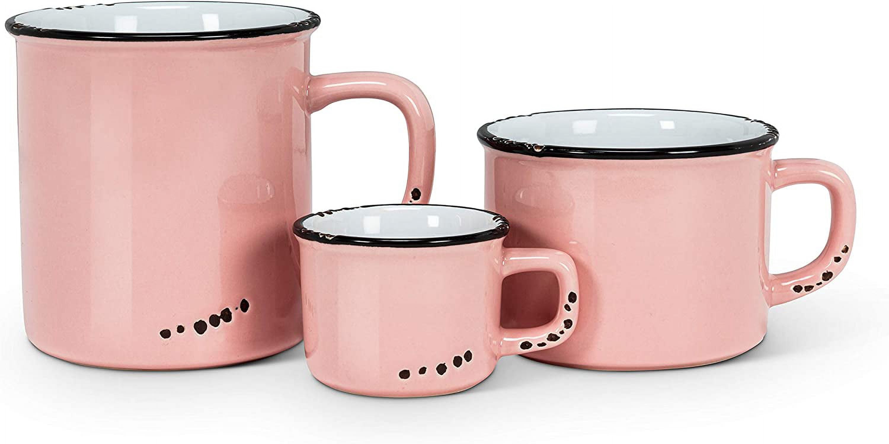 Abbott Collection 27 ESP Enamel Look Espresso-Pnk-2" H(3oz), 2 inches H, Pink