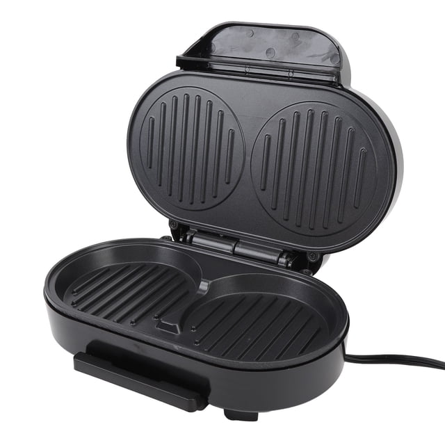 Mácina para Hacer Panqueques Doble, Parrilla Eléctrica Antiadherente Para Hamburgoes, Sartén Eleccica Doble para Huevos de Relleno Profundo para Panqueques, Galletas, Galletas,