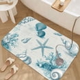 thumbnail image 3 of 1pc Seashells and Starfish Absorbent Non-Slip Bathroom Thickened Flannel Rug Decor,Soft,Quick Drying,Suitable For Indoor/outdoor Use,Bathrooms,Bedrooms,Kitchens,Terrace,Laundry Rooms,16"x24", 3 of 9