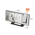 thumbnail image 3 of SuoKom Bedroom Projection Alarm Clock, Led Digital Clock Projected on The Ceiling Wall, 180掳 Projector and Dimmer, Mirror Design, Snooze, 3-Speed Luminance Bedside Clo, 3 of 8
