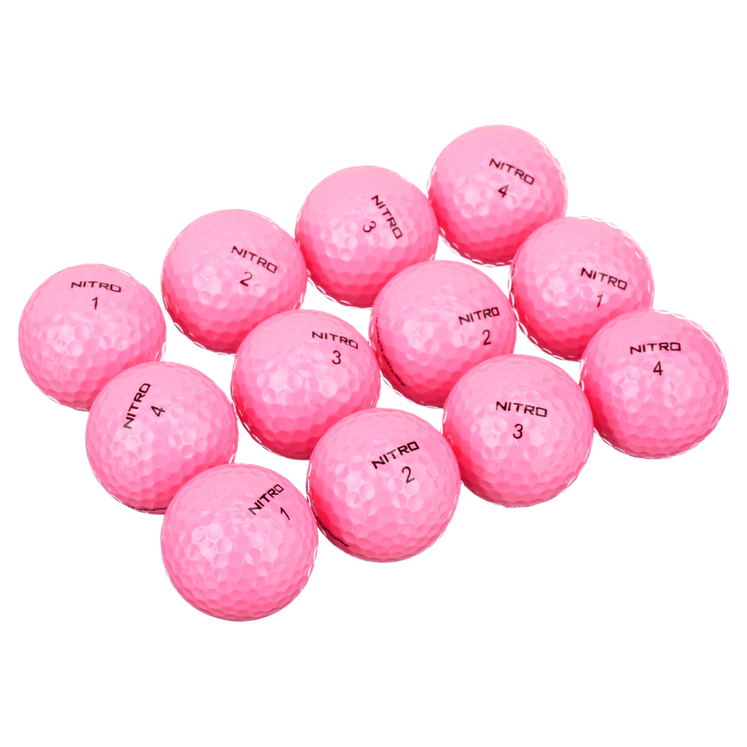 Nitro Golf Ultimate Distance Golf Balls, Pink, 12 Pack