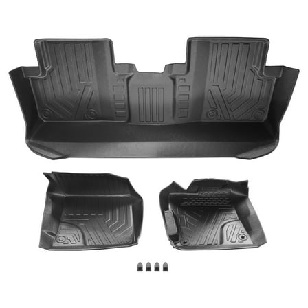 Maxpeedingrods Floor Mats for Honda Civic 2012-2015, All Weather Custom Fit TPE Floor Liners Full Set (1st & 2nd Row), Non-Slip Black Car Mats – Direct Replacement (2 Front   1 Rear)