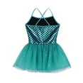 thumbnail image 6 of Aislor Girls Sequins Mermaid Costume Criss Cross Back Fishscale Leotard Tutu Ballet Dress Princess 3-10 A Lake_Blue 10, 6 of 7