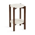 thumbnail image 5 of Kate and Laurel Moxley Transitional Round Side Table, 16 x 16 x 22, White Marble and Walnut Brown, Tiered Pedestal Table with Authentic Marble Tabletops for Bedroom Nightstand or Indoor Plant Stand, 5 of 11