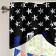thumbnail image 5 of USA Flag Tie Up Valances Curtain, Adjustable Kitchen Sunflower Retro Blue Strip Star Independence Day Valances for Windows Decor, Rod Pocket Short Curtains Set for Bedroom/Bathroom, 60"x18", 5 of 9