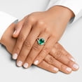 thumbnail image 2 of PEORA 5.15 Carats Created Colombian Emerald Lab Grown Diamond Ring in 14K Yellow Gold, Oval Shape, Size 7, 2 of 5