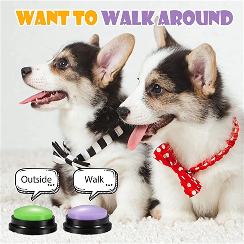 Recordable Talking Button with Led Function, Buzzer, Dog Pet Training  Clickers, Dog Games, Orange+Blue+Green+Pink 