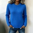 thumbnail image 5 of Mgmyaa Womens Sweaters Round Neck Cable Knit Long Sleeve Pullover Top, 5 of 9