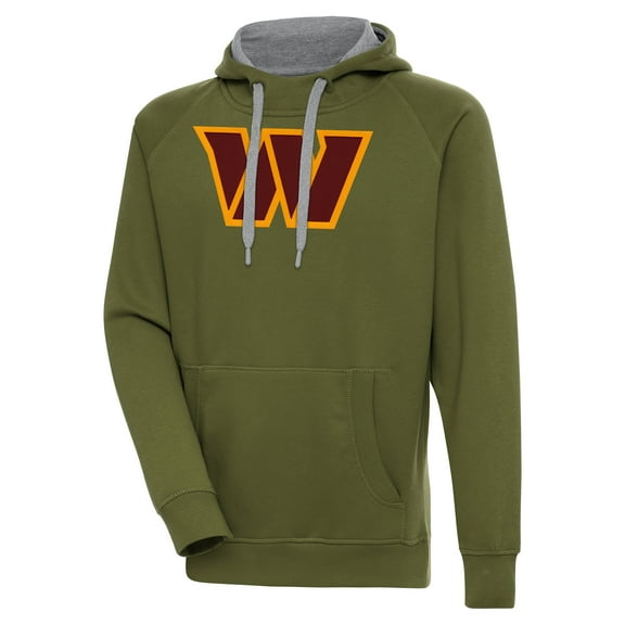 Men's Antigua  Olive Washington Commanders Primary Logo Victory Pullover Hoodie