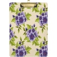 thumbnail image 1 of FMSHPON Elegant Purple Flower Clipboard Hardboard Wood Nursing Clip Board and Pull for Standard A4 Letter 13x9 inches, 1 of 7