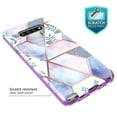 thumbnail image 4 of LG Stylo 6 Case, Rosebono Hybrid Dual-Layered IMD Design Graphic Purple Marble and Flower Anti-Scratch Drop Protection Skin Cover Shockproof Case for LG Stylo 6, 4 of 4