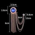 thumbnail image 6 of rygai Badge Pin Sparkling Chain Electroplating Ornamental Vintage Dress Up Colorfast Men Suit Tassel Lapel Pin Jewelry Gift,Blue, 6 of 8