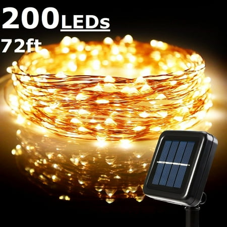 Torchstar 72ft 200 Leds Solar Powered String Lights Outdoor Torchstar 72ft 200 Leds Solar Powered String Lights Outdoor For Warm White Com