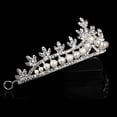 thumbnail image 5 of AYYUFE Wedding Bridal Leaf Rhinestone Imitation Pearl Princess Tiara Crown Accessory, 5 of 6