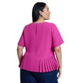thumbnail image 2 of ELOQUII Women's Plus Size Pleated Hem Top, 2 of 3
