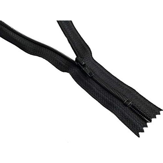 YKK #4.5 Closed Bottom Slipcover & Upholstery. Color Black. Made in The USA. 5 Zippers/Package (22" Inches)