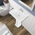 thumbnail image 3 of TOBILI 34" Height Cemamic Rectangular Pedestal Sink with Overflow in White Bathroom Sink 26"W, 3 of 8