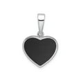 thumbnail image 3 of Sterling Silver Rhodium-Plated Black Onyx Reversible Heart Pendant, 3 of 4