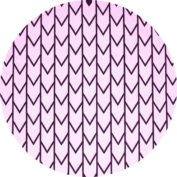 Ahgly Company Indoor Round Solid Pink Modern Area Rugs, 7' Round