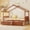 Walnut, variant on Newest Twin Size Wooden House Bed with Drawers - Pine Wood Frame, Built-in Storage, Roof Design,Gray
