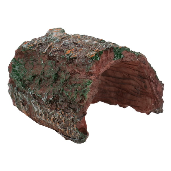 Miangastore Landscaping Resin Decoration Simulated Arch Bark Tree Hole Cage Landscaping Creeper Hiding House Decor for Home Shop Fish Tank (Random Style)