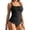 *Black, variant on ClodeEU Women's Solid Color Pleated One Piece Swimsuit ,Casual Bathe Suit Blue,Womens Plus XL