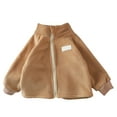 thumbnail image 6 of Splozh Toddler Cotton Jackets Boys Baby Boy Girl Jacket Long Sleeve Bomber Outwear Coat Fall Winter Clothes Brown,2-3 Years, 6 of 6