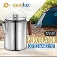 thumbnail image 2 of Cafetera percoladora Eurolux - 12 tazas | Material de acero inoxidable duradero | Prepare café al fuego, a la parrilla o en la estufa | Sin electricidad, sin mal sabor a plástico | Ideal para el hogar, 2 of 5