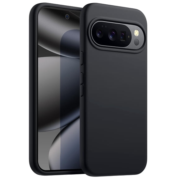 JETech Liquid Silicone Case for Google Pixel 10/10 Pro 2025, Silky Soft Touch (Obsidian)