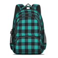thumbnail image 2 of Blue and Black Checkered Pattern Backpack for School, Cute School Bag with Adjustable Shoulder Straps and Padded Back, 16.9"x12.6"x5.9", 2 of 5