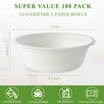 thumbnail image 3 of Paper Bowls Vplus, 480 ml, desechables y compostables, paquete de 180 unidades, 3 of 8