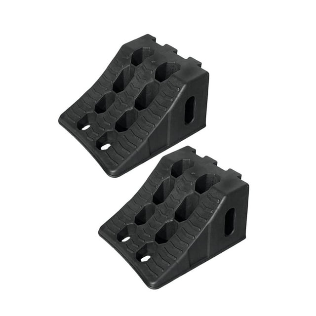 2x Cales de Roue Dispositif Antidérapant Universel pour Remorque Auto Camping 45x18x12cm Noir