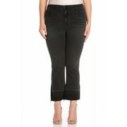 Cello Juniors' Plus Size Mid-Rise Fray Hem Kick Crop Jean