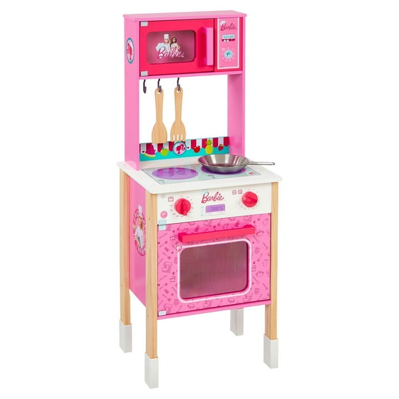 Theo Klein Barbie Epic Chef Wooden Toy Kitchen Playset for Kids 3 and Up