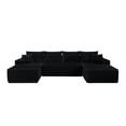 thumbnail image 5 of Leumius 134" U-Shaped Modular Sectional Sofa,Deep Seat Cloud Couch with Cup Holders & Throw Pillows,Upholstered Couch for Living Room/Bedroom, No Assembly Required,Black, 5 of 14