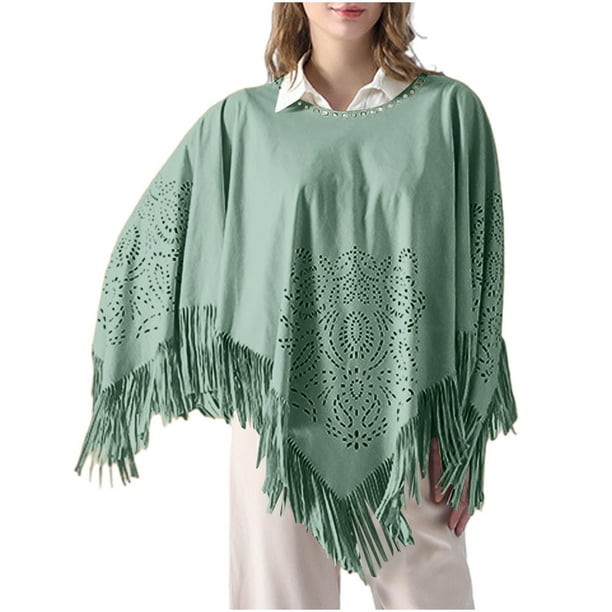 Chal de invierno para mujer, color liso, de gamuza, con flecos, bufanda chal para mujer