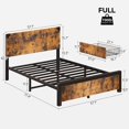 thumbnail image 2 of Yartaka Full Bed Frame with Headboard and 4 Drawers, Metal Platform Bed with Large Storage Space, Mattress Foundation / No Box Spring Needed, Noise Free, Rustic Brown, 2 of 7