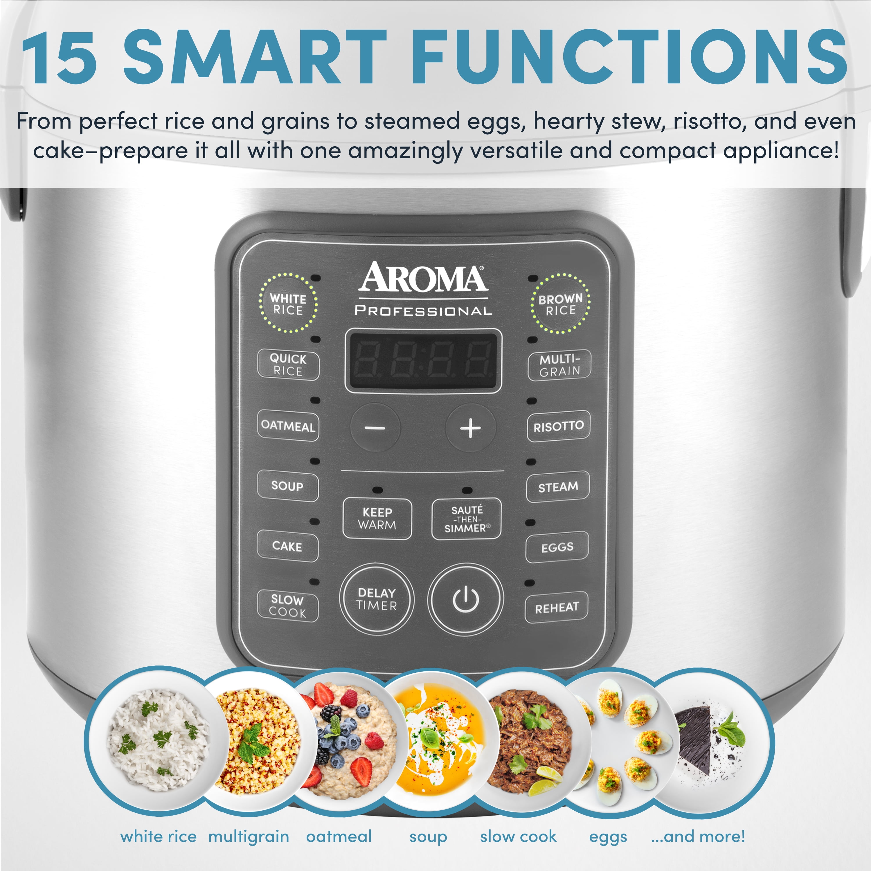 Aroma® Professional 20-Cup (Cooked) / 5Qt. Digital Rice & Grain Multicooker, New, ARC-5200SG