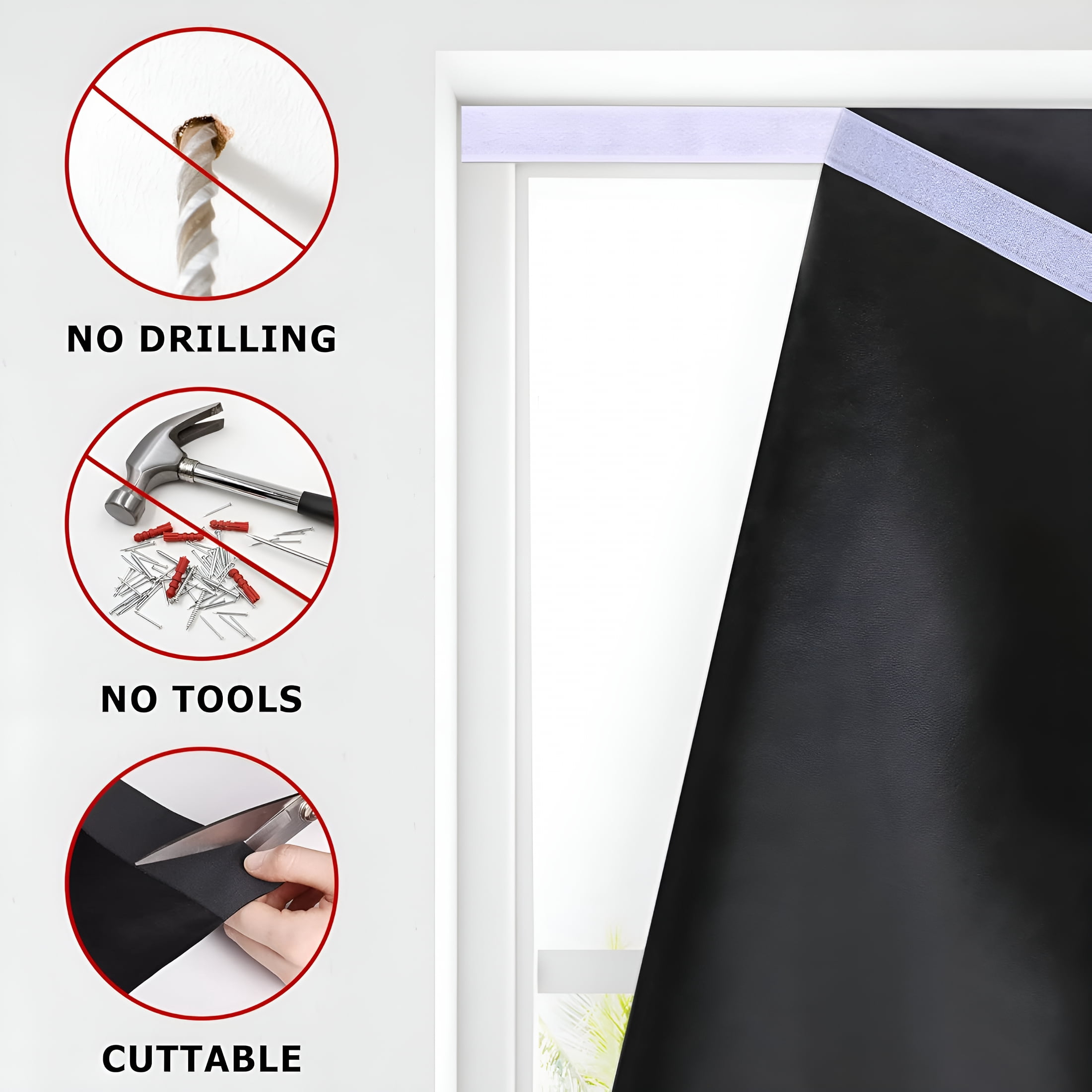 XIBUFE 2026 New 100% Blackout Roller Shades,No Tools No Drill Cordless Blinds for Windows,Thermal Insulated Uv Protection Privacy Window Shades for Bedroom (36''W X 72''H,Black)