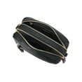 thumbnail image 7 of Dual Zipper Cross Body Shoulder Bag - PU Vegan Leather - Black Check, 7 of 7