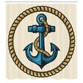 thumbnail image 3 of Ambesonne Anchor Shower Curtain, Sailor Emblem with, 69"Wx84"L, Pale Coffee Blue Cream, 3 of 3