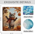 thumbnail image 3 of Diamond Art Kits for Adults - 5d Autumn Cat Scarf Pumpkin Scene Diamond Painting for Adults, Diamond Art for Adults Beginners, Diamond Painting Kits for Adults for Home Wall Decor, 3 of 7